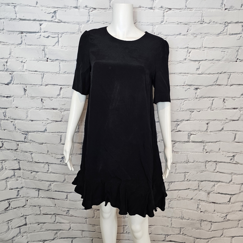 Reiss Anna Black Flounce Dress